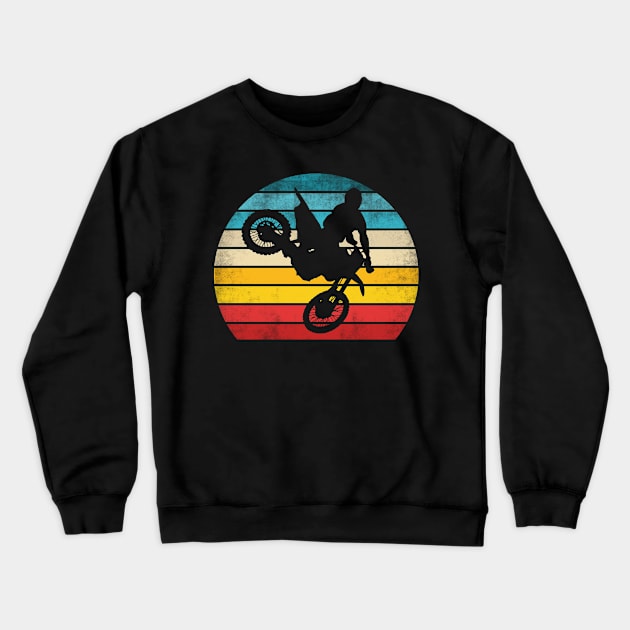 Retro Motocross Dirtbike Motorcycle Crewneck Sweatshirt by funkyteesfunny